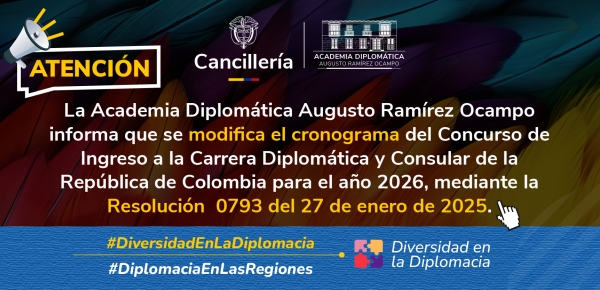 Modificación cronograma Concurso de Ingreso a la Carrera Diplomática 2026
