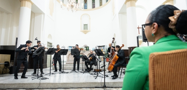 Concierto del septeto de música colombiana un evento que celebró el 20 de julio y los 70 años de la Biblioteca Marco Fidel Suárez