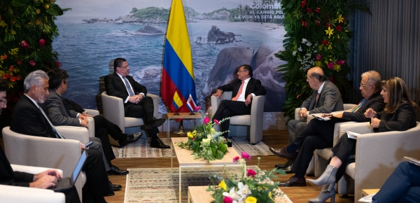 Presidente Gustavo Petro y Canciller Álvaro Leyva Durán sostuvieron un encuentro con el Presidente de Costa Rica