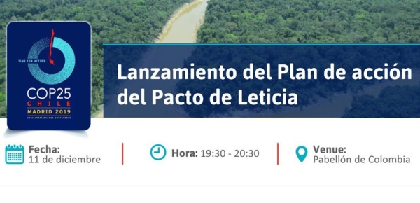 Pabellón de Colombia en la COP25 sede del Lanzamiento del Plan de acción del Pacto de Leticia por la Amazonía