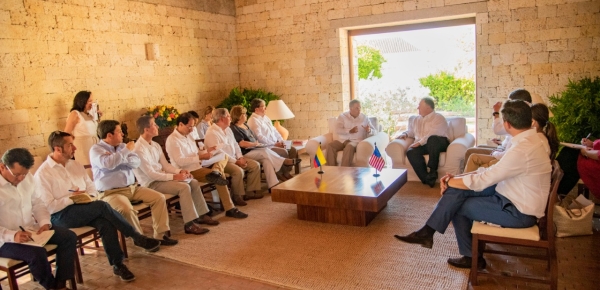 El Presidente Iván Duque y el Canciller Carlos Holmes Trujillo se reunieron en Cartagena con el Secretario de Estado de Estados Unidos
