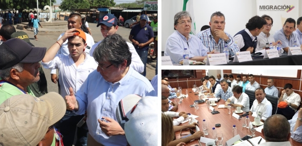 Ministro Carlos Holmes Trujillo visitó La Guajira para conocer el efecto de la crisis migratoria en la zona de frontera con Venezuela