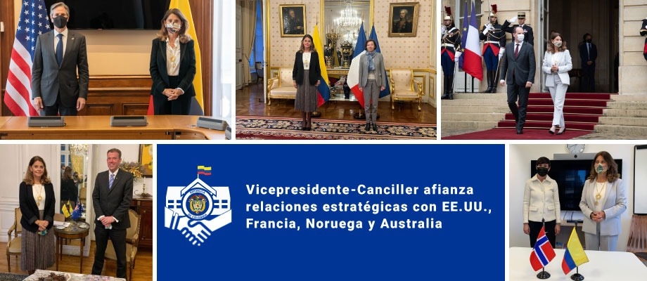 Vicepresidenta-Canciller afianza relaciones estratégicas con EE.UU., Francia, Noruega y Australia